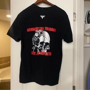 District Mens Black Graphic Tee T Shirt M 38” Skull Resurrected Threads